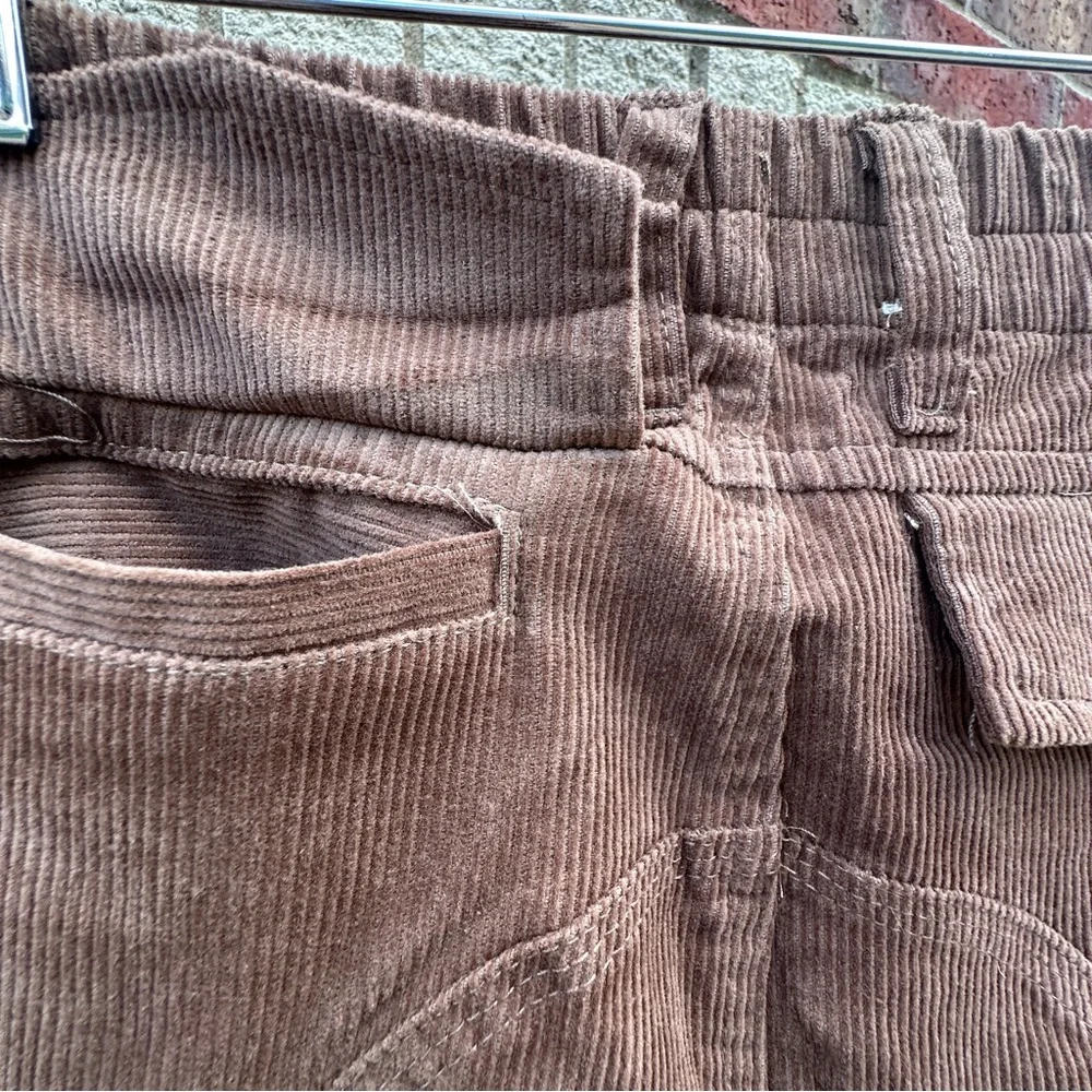 Angel Kiss Cargo Corduroy Pants Brown Streetware Barrel Leg BOHO